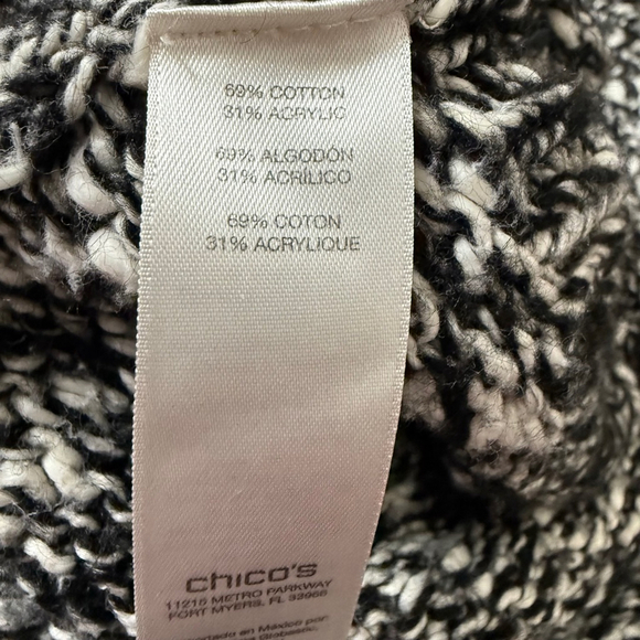 Chico's Sweater Vest Size M Black White - Picture 8 of 9